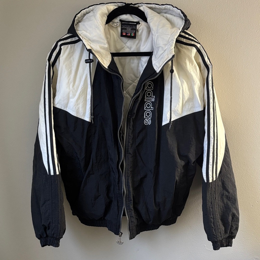 VINTAGE Adidas Black and White jacket OVERSIZED